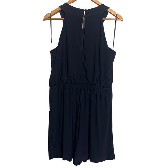 Emma & Michele Size Medium Navy Blue Sleeveless Romper Blouson Easy Care - Picture 2 of 11
